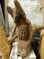 racine de teck avec sculpture de bouddha xxl, Antiquités & Art, Art | Sculptures & Bois, Enlèvement ou Envoi