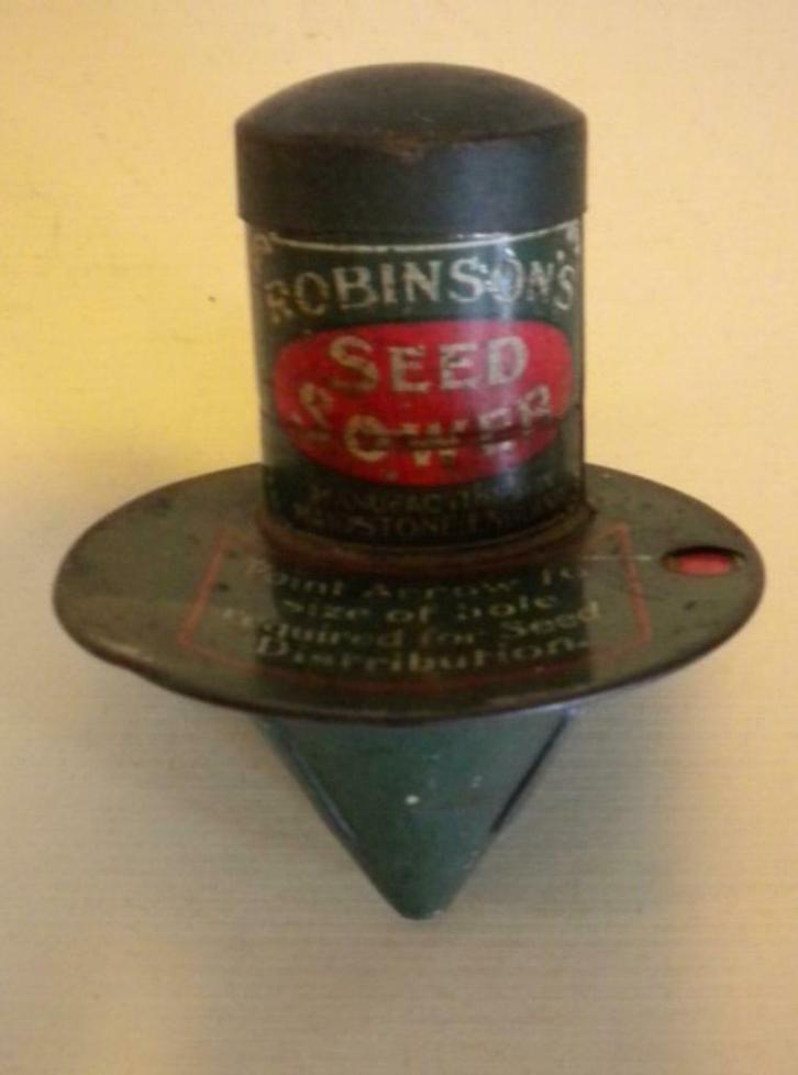 blikken doos ZOUT Robinson's SEED SOWER strooier, Antiek en Kunst, Antiek | Keukengerei, Verzenden
