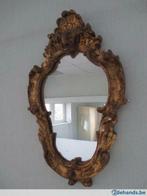 antieke spiegel met vergulde rand  H 37  B 24