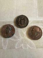 3 herdenkings-medailles antwerpen-brussel leopold1, Verzamelen, Ophalen of Verzenden, Gebruikt