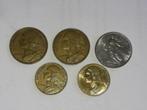 Frankrijk: 5 ct (2x); 10 centimes (2x); 1/2 Franc 1974, Ophalen of Verzenden, Frankrijk, Losse munt