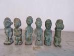 Afrikaanse bronzen beeldjes Benin set van 6