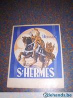 prent, etiket biscuits st. hermes jaren 1950, 21 x 26,50 cm, 1940 tot 1960, Gebruikt, Ophalen of Verzenden, Prent