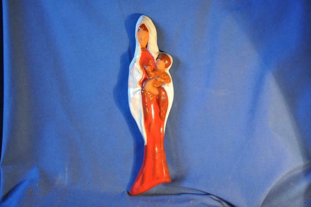 §  vierge a l'enfant murale ceramique, Antiquités & Art, Antiquités | Objets religieux, Enlèvement ou Envoi