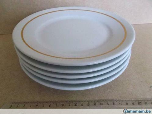5 Assiettes Plates en Porcelaine 'La Porcelaine de Baudour'., Antiquités & Art, Antiquités | Céramique & Poterie