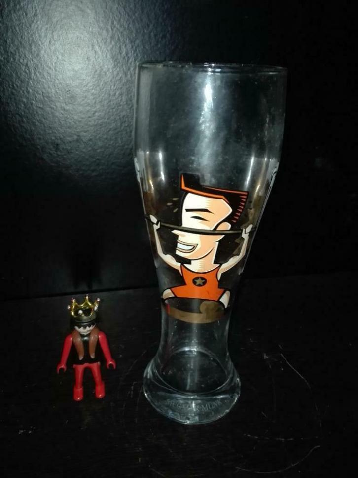 187) Groot bierglas Siegmar Munk ( Ritzenhoff ), Collections, Verres & Petits Verres, Utilisé, Verre à bière, Enlèvement ou Envoi