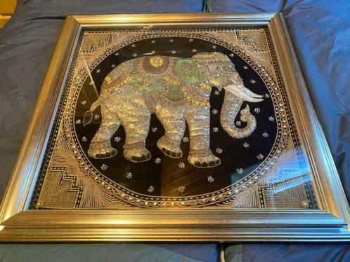 Burmese Kalaga Elephant Tapestry, Huis en Inrichting, Woonaccessoires | Schilderijen, Tekeningen en Foto's, Zo goed als nieuw