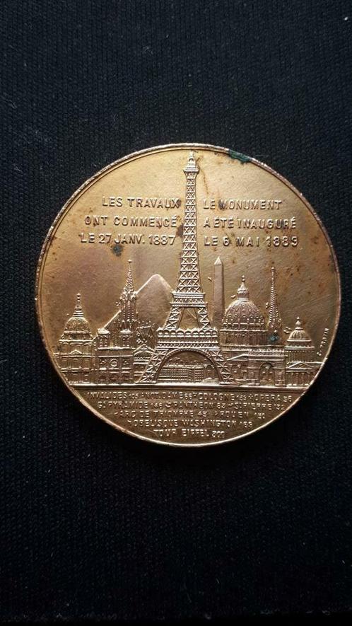 Medaille souvenir ascencion sommet Tour Eifel 1889, Verzamelen, Overige Verzamelen, Gebruikt, Ophalen of Verzenden