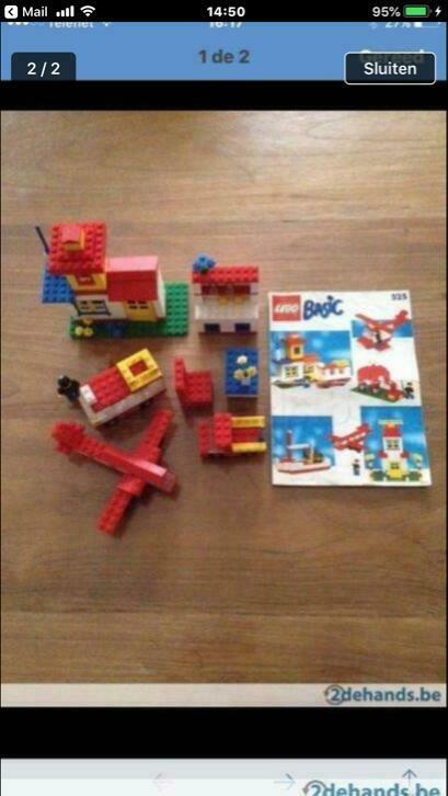 Lego basic building set nr 525 met orgineel plan geen doos, Enlèvement, Utilisé, Lego