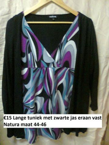 Lange tuniek met zwarte jas eraan vast Natura maat 44-46 beschikbaar voor biedingen