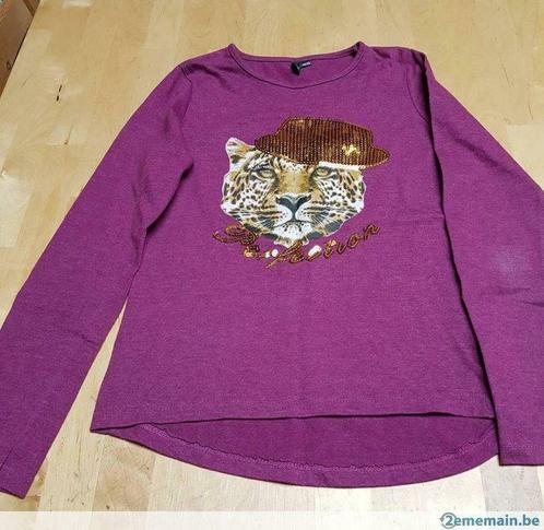 T-shirt à manches longues fille 140-146, Kinderen en Baby's, Kinderkleding | Maat 140, Gebruikt, Meisje, Shirt of Longsleeve