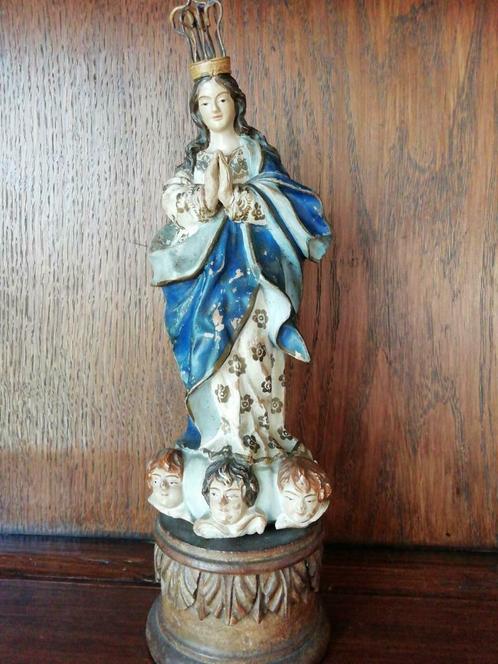 petite statue "terra cota " ST Vierge Marie de l'Assomption, Antiek en Kunst, Kunst | Beelden en Houtsnijwerken, Ophalen of Verzenden