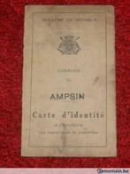 Ampsin. Ancienne carte d'identité de 1952., Collections, Enlèvement ou Envoi