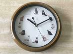 Nieuw wandhorloge met poezenmotief - 25cm - 1x AA (zn4987), Nieuw, Analoog, Ophalen of Verzenden, Wandklok