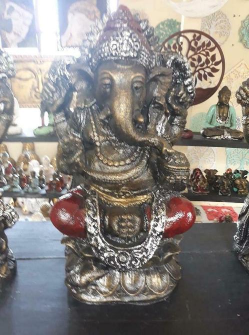 Ganesh assis 60 cm en résine, Maison & Meubles, Accessoires pour la Maison | Statues de Bouddha, Neuf, Enlèvement ou Envoi