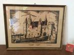 Het Steen burcht kasteel Antwerpen  J. van de Bogaert België, Antiek en Kunst, Kunst | Etsen en Gravures, Ophalen of Verzenden