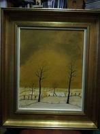 * N. Decroix : schilderij:  Winterlandschap, gesigneerd, Antiek en Kunst, Ophalen