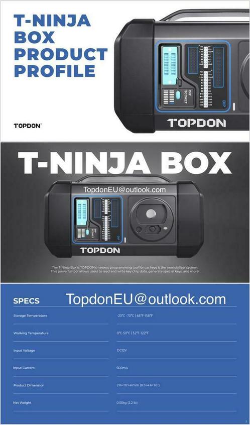 T-Ninja Box Le dernier outil de programmation de TOPDON, Autos : Divers, Produits d'entretien, Enlèvement ou Envoi