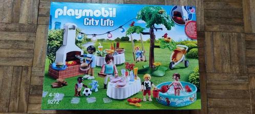 PLAYMOBIL buiten spelen eten familiefeest met barbecue 9272, Kinderen en Baby's, Speelgoed | Playmobil, Zo goed als nieuw, Complete set