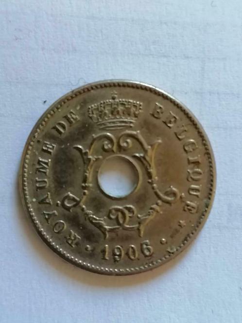 Belgique 10 cents - 1906 erreur surcharge 1905, Timbres & Monnaies, Monnaies | Belgique, Monnaie en vrac, Métal