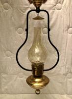 Lampe à pétrole / lustre en laiton antique