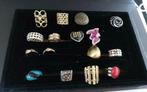 16 art deco ringen verzilverd, verguld, Swarovski, Handtassen en Accessoires, Ringen, Zo goed als nieuw, Verzenden