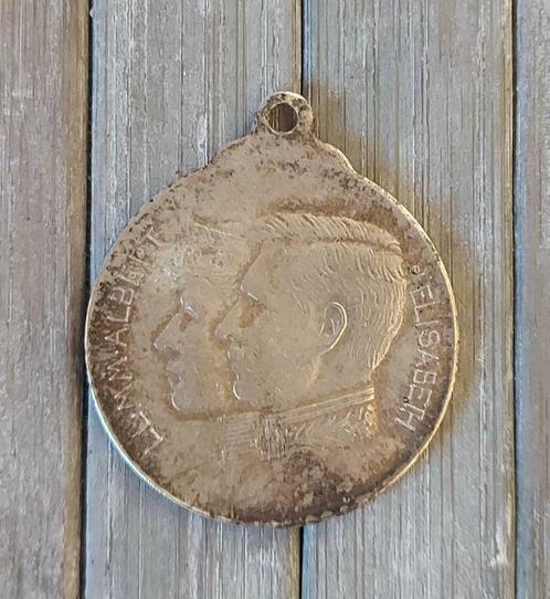 Belgium 1914 - Medal - Albert I/Elisabeth-Liège la Vaillante, Collections, Maisons royales & Noblesse, Utilisé, Autres types, Envoi