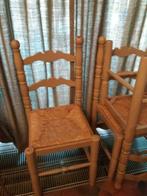 6 houten  stoelen, Bois, Riet, Enlèvement, Utilisé