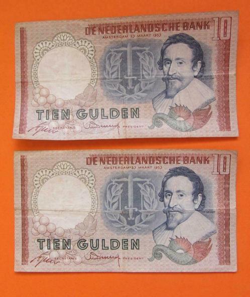 De Nederlandsche Bank - Tien Gulden - Maart 1953, Postzegels en Munten, Bankbiljetten | Nederland, Los biljet, 10 gulden, Ophalen of Verzenden