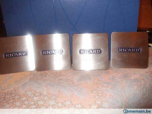 4 Sous verre en inox RICARD, Verzamelen, Biermerken, Nieuw