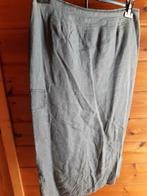 lange grijze linnen rok met zijzak, Kleding | Dames, Ophalen, Maat 42/44 (L), Zo goed als nieuw, Grijs