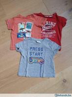 3 t-shirts Noppies, C en A, Zara - maat 80 - 18 maand, Kinderen en Baby's, Babykleding | Maat 50, Overhemdje of Bloesje, Gebruikt