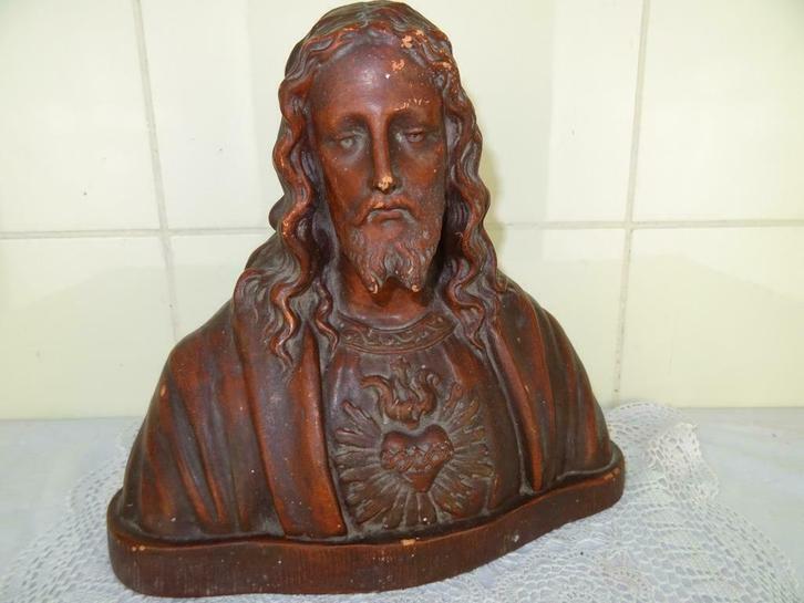 Antiek Jezusbeeld Antiek aardewerk borstbeeld Jezus Christus, Antiek en Kunst, Antiek | Keramiek en Aardewerk, Ophalen of Verzenden