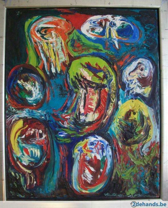 Faces - Finn Pedersen, Antiek en Kunst, Kunst | Schilderijen | Modern, Ophalen