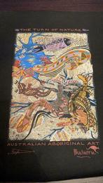 Australische aboriginal tekening op viltdoek., Antiek en Kunst, Ophalen of Verzenden