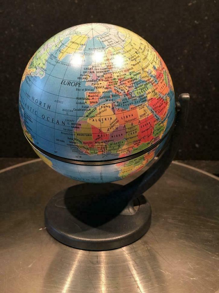 mini-wereldbol SCANGLOBE DENMARK / USA 11CM, Antiek en Kunst, Curiosa en Brocante, Ophalen of Verzenden