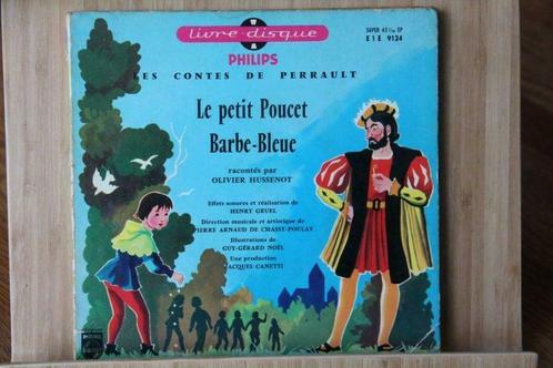 Disque vinyle Le Petit Poucet Barbe Bleue 45T Philips, Cd's en Dvd's, Vinyl | Kinderen en Jeugd, Ophalen of Verzenden