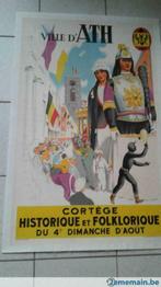 Affiche ville d' Ath, cortège Historique et folklorique 1950, Collections, Posters & Affiches, Autres sujets/thèmes, Utilisé, Envoi