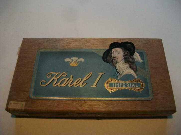 Mooi Sigarenkistje Karel I Imperial, Verzamelen, Rookartikelen, Aanstekers en Luciferdoosjes, Zo goed als nieuw, Tabaksdoos of Verpakking