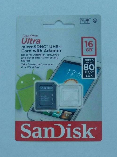 SanDisk Adaptateur pour carte micro SD/SDHC neuf, Computers en Software, RAM geheugen, Nieuw, Ophalen of Verzenden