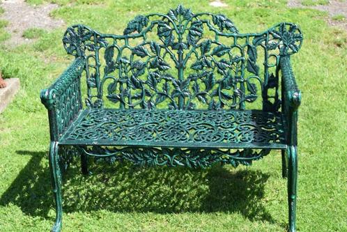 Banc de jardin en fonte patinée, Tuin en Terras, Tuinsets en Loungesets, Gebruikt, Overige materialen, Ophalen