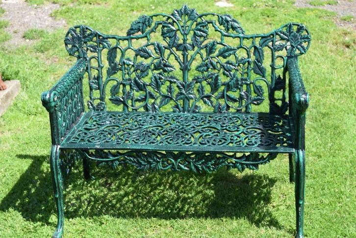 Banc de jardin en fonte patinée, Tuin en Terras, Tuinsets en Loungesets, Gebruikt, Overige materialen, Ophalen