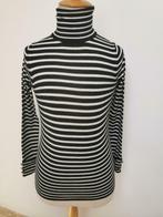 Très beau pull col roulé rayé noir et blanc de chez Zara, Enlèvement ou Envoi, Comme neuf, Taille 38/40 (M), Blanc