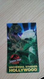 carte entrée "universal studios Hollywood"   5x8cm dinosaure, Enlèvement ou Envoi, Rectangulaire vertical, Comme neuf, Cinéma et TV