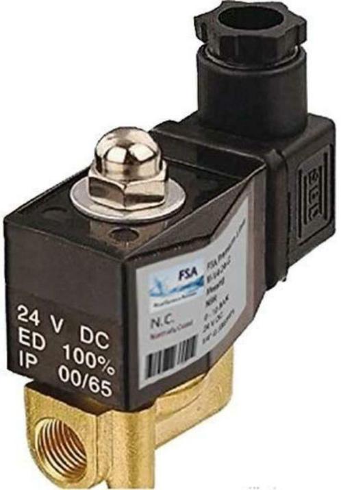 FSA Magneetventiel Messing NC 1/4" 24V DC 0-10 bar, Doe-het-zelf en Bouw, Elektriciteit en Kabels, Nieuw, Overige typen, Ophalen of Verzenden