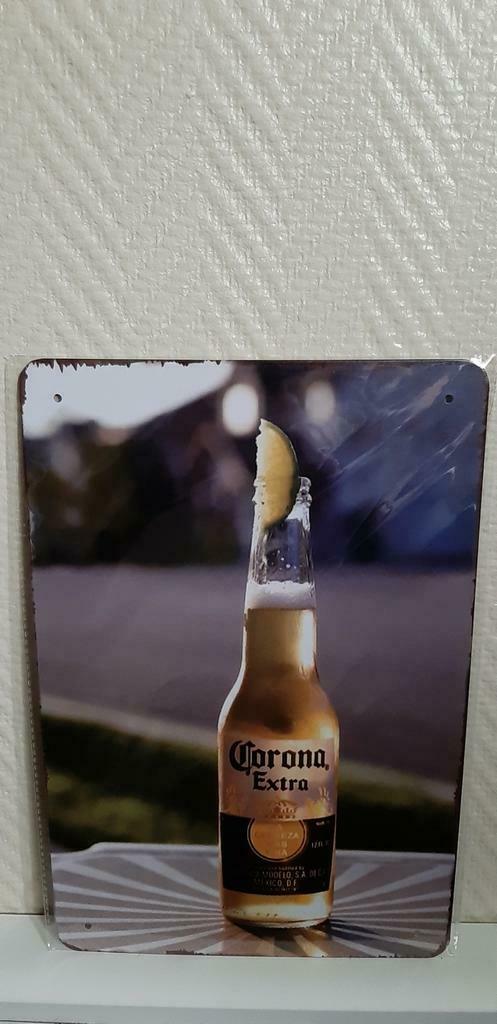 Metalen reclamebord Corona bier, Verzamelen, Biermerken, Nieuw, Reclamebord, Plaat of Schild, Verzenden