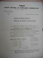 Postdocument van aankoop zegels koning piloot 1938, Aviation, Affranchi, Enlèvement ou Envoi