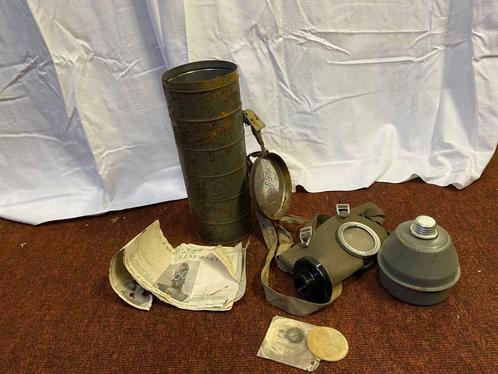 L.702 Belgisch gasmasker tijdens WOII (niet gebruikt), Collections, Objets militaires | Seconde Guerre mondiale, Armée de terre