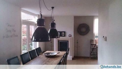 Industriele lamp fabriekslamp oude lamp, Huis en Inrichting, Lampen | Hanglampen, Gebruikt, 75 cm of meer, Glas, Metaal, Ophalen of Verzenden