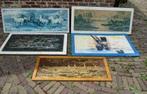 5 Grote Kunstdrukken op paneel - 114x50, Ophalen of Verzenden
